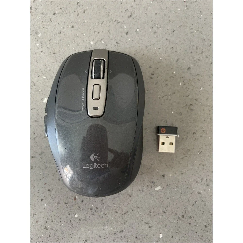 Logitech Anywhere MX Wireless Mouse - Black - Darkfield - with Dongle w case